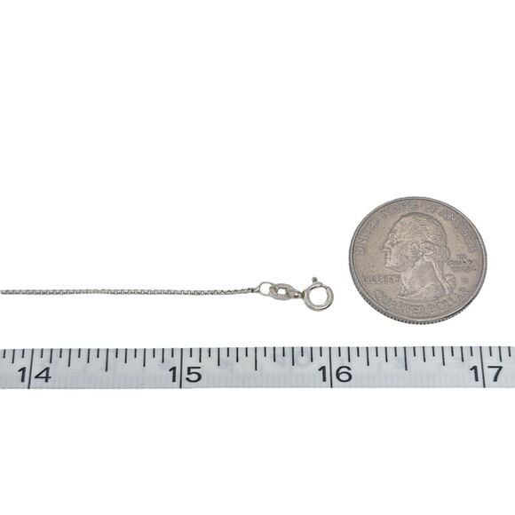 Vintage Sterling Silver 925 1.1mm Classic Box Chain Necklace 16" - Picture 2 of 3